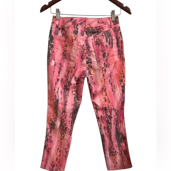 NWT Peace of Cloth Pink Casey Exotica Abstract Size 0 Ankle Cropped Comfort - Picture 7 of 10